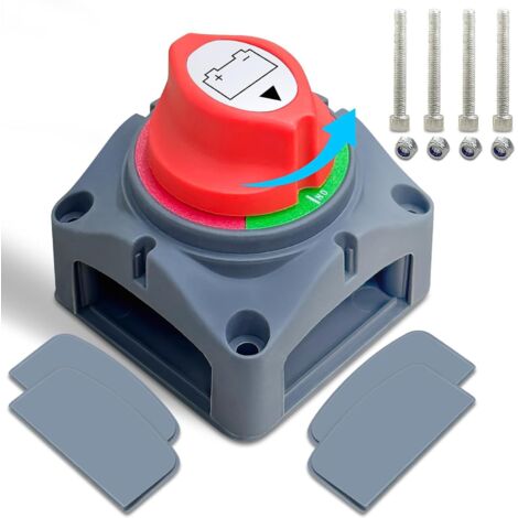 12V/24V-Batterieschutzschalter, einstellbarer, wasserdichter 180-Grad-Flachschalter, für Boote, Motorräder, Yachten, Autos, Kraftfahrzeuge, Schiffsanwendungen und Wohnwagen