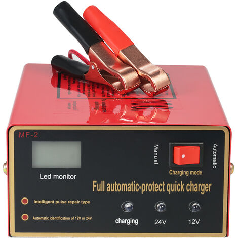 12V / 24V chargeur de batterie au lithium intelligent chargeur de batterie MF-2 rouge petite norme europeenne