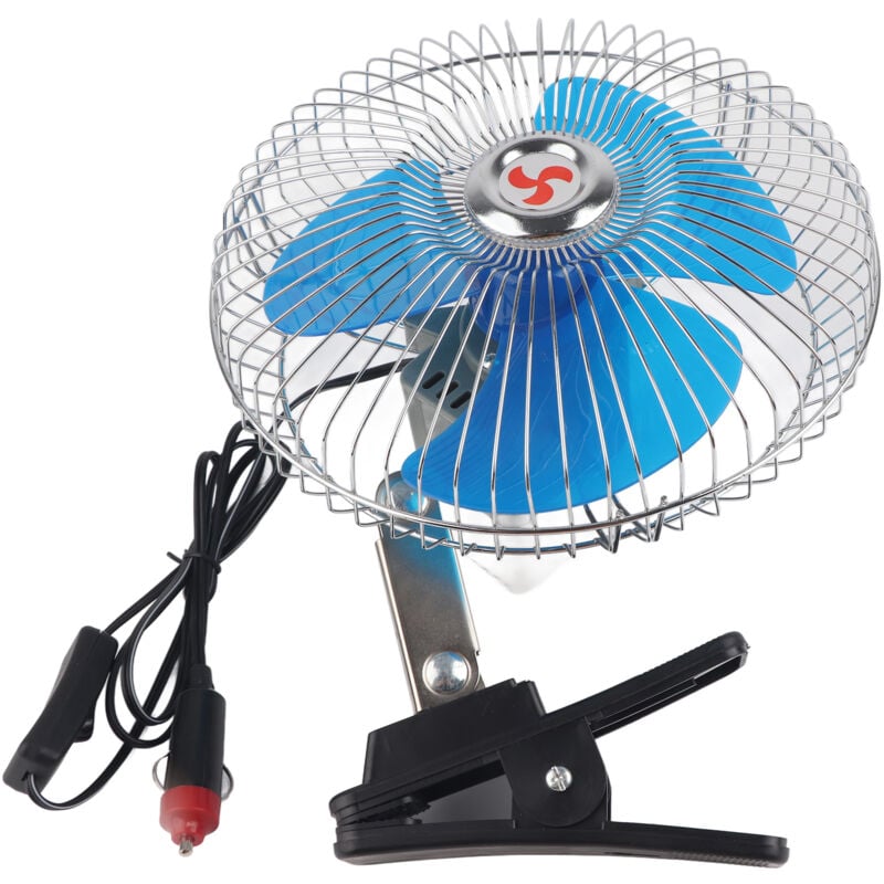 Jeffergarden 12V 25W Mini Clip de véhicule automatique portable sur ventilateur oscillant de refroidissement pour tableau de bord de camion de voiture