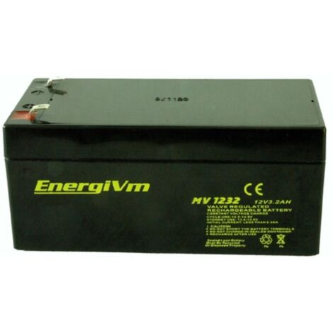 12V 3,3Ah AGM BLEIBATTERIE Maße 134x67x67mm ENERGIVM