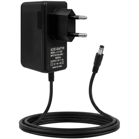 12V 3A Adaptateur Secteur Alimentation AC-DC 230V 240V 50/60Hz 36W Transformateur d'alimentation Universel pour Bandes LED, Caméras, Routeurs (5,5mm2,5mm)