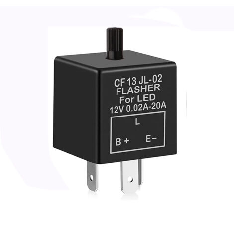 12V 3Broches Relais Clignotant Réglable pour Les Clignotants de LED CF-13KT, Voiture Moto Relais électronique de Clignotant 0.1W-150W