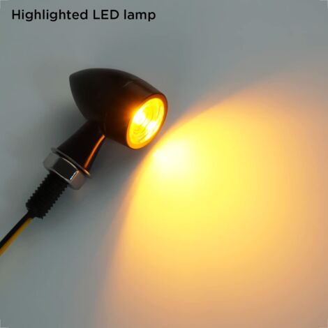 12V 4 pezzi e24 Mini luci di direzione a LED per motociclette Bullet in lega di zinco IP67 impermeabile E Test