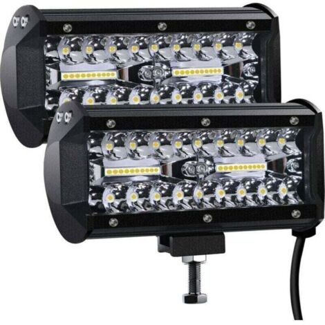 12V 400W 7'' LED-Arbeitsscheinwerfer, 12V wasserdicht IP67 LED-Autoscheinwerfer, Spot-Flutlicht, Nebelscheinwerfer, 27.000lm, Arbeitsscheinwerfer für Auto, LKW, Traktor, SUV, Boot (2 Stück)