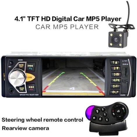 12V 4.1 \'\' HD TFT Bluetooth Car Stereo Auto Radio Voiture MP4 MP5 Player Autoradio avec caméra de recul Télécommande FM / SD / AUX