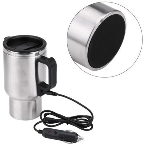 12V 450ml Edelstahl-Elektro-Heizbecher fürs Auto, Isolierter Reisebecher für Kaffee und Tee