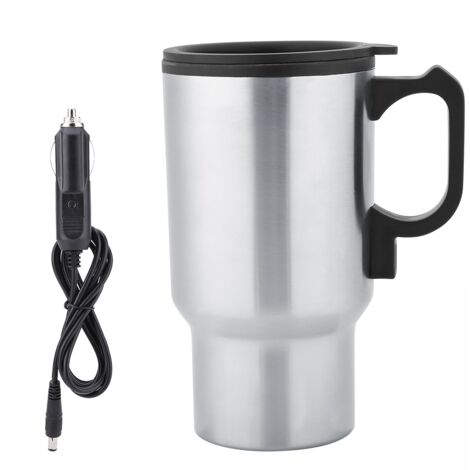 12V 450ml Elektrischer Isolierbecher fürs Auto - Erwärmt Kaffee, Milch und Wasser