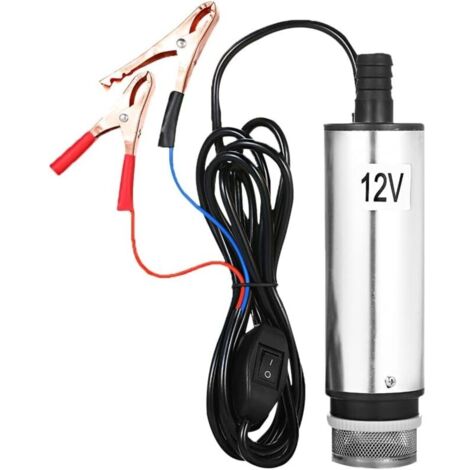 12V 51mm Pompe submersible en acier inoxydable Huile d'eau Pompe de transfert de carburant diesel pour huile de voiture Liquide Pompe à eau de carburant diesel Pompe de transfert