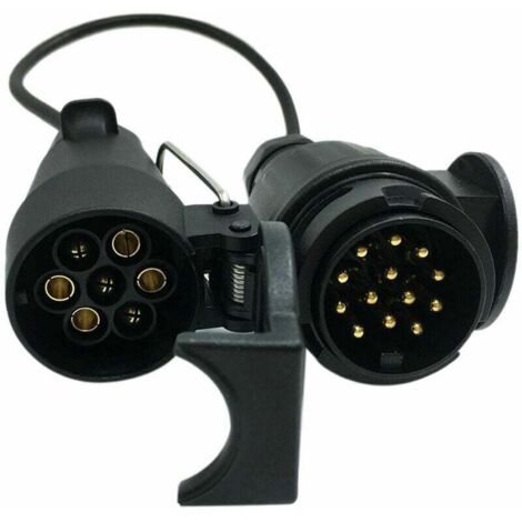 12V 7-13-poliger Anhängerstecker mit Kabeladapter, Kabelstecker, Stecker und Anhängerkupplungsbuchse
