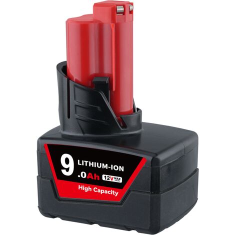 12V 9.0Ah Li-ION Batterie pour Milwaukee M12 M12B 48-11-2411 48-11-2420 48-11-2401 48-11-2402 M-12 M12 Outils de Batterie
