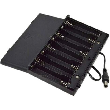 12V AA Batterie Boîte DIY Batterie Boîtier de Batterie Filaire Packs de Support de Batterie Packs de Cas Banque d'alimentation Filaire Interrupteur Marche/arrêt avec Couvercle