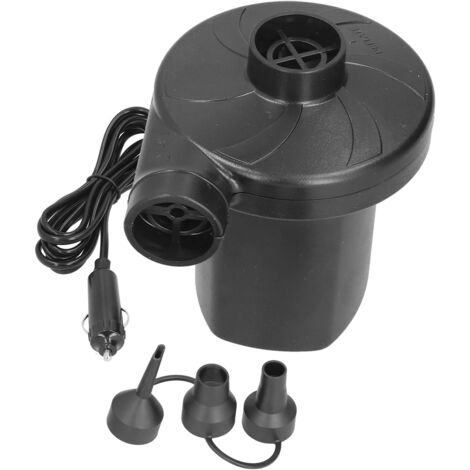 12V Air Pump ABS Electric Inflation Pump with 3 Nozzles Powerful Portable for Inflatable Toy Boat