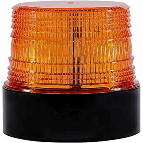 DEWDAT 12V Amber LED Wireless Beacon Strobe Light Magnetic Flashing Lights Automotive Emergency Beacon Lights Refillable
