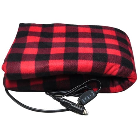 CYSLMUK 12V Auto-Heizdecke, Winterwarme Heizdecke, elektrisch beheizte Decke, einstellbare Temperaturregelung, Rot