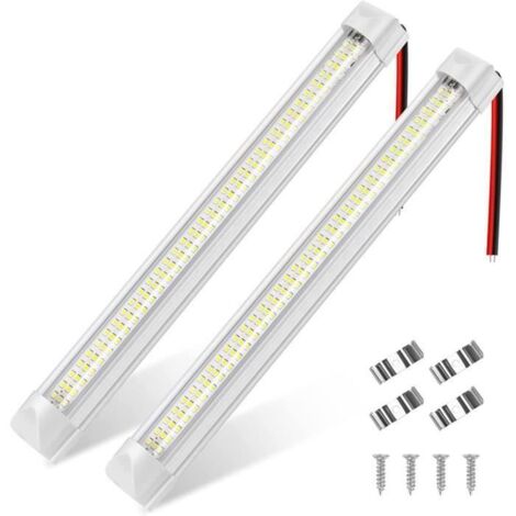 12V Barre de Lumière Intérieure à LED Eclairage Voiture Lumineuse 108LED avec Interrupteur Marche/arrêt (2PCS)