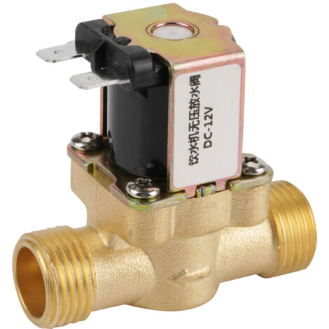 12V BSPP G1/2 Messing-Magnetventil, normalerweise geschlossen, 2-Wege, ohne Druckregelung