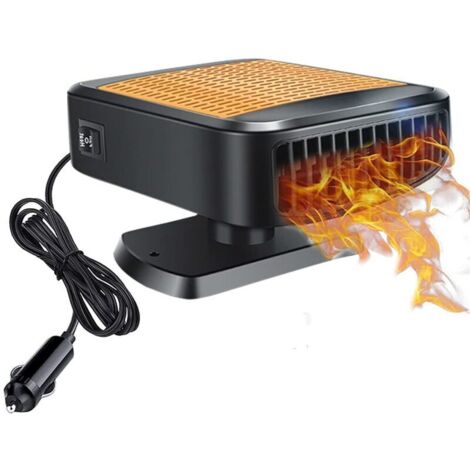 12V Chauffe Voiture, Ventilateur de Chauffage et de Refroidissement 2 en 1, Ventilateur électrique Portable avec Prise Allume-Cigare