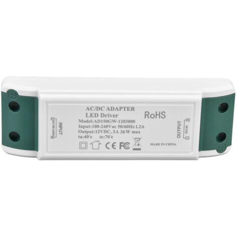 12V DC 36W 3A Konstantstrom-LED-Netzteil - 100-240V Transformator für LED-Streifen