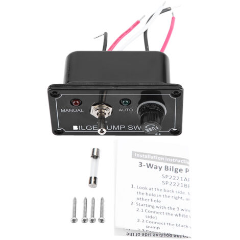 12V DC Indicateur LED Pompe de Cale Panneau de Commutation Manuel/Arrêt/Auto pour Bateau Marine