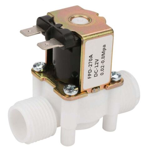 12V électrovanne d'eau en plastique entrée électrique 12V G1/2 "NC électrovanne d'eau 1/2 pour machine à laver distributeur d'eau jardin pulvérisation irrigation