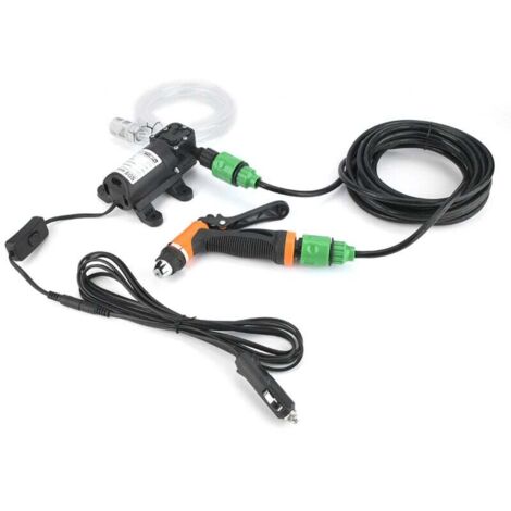 12V Elektrische Autowaschanlage Tragbare Autowaschpumpe Wasserpumpe Spritzpistole mit Schlauch