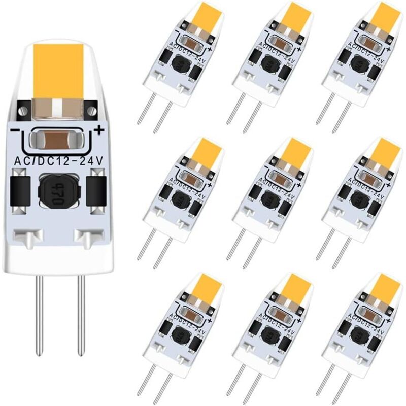 Kcvv - 12V G4 led blanc chaud 3000k lumière, dimmable G4 led ampoule 2W Ampoule led, remplacement G4 15W 20W ampoule halogène, ac/dc 12-24V, paquet