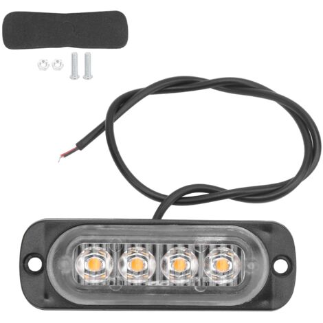 12V gelbe Seitenmarkierungsleuchte mit 4 Hochleistungs-LEDs – wasserdicht für Auto, Motorrad, LKW