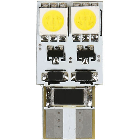 12V Hyper-Led 12 - 4 SMD x 3 chips - (T10) - Bifocus - W2,1x9,5d - 2 pz  - Scatola - Bianco - Doppia polarità - Resistenza incorporata