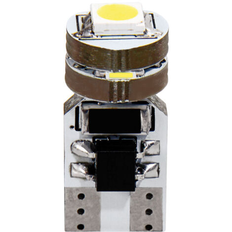 12V Hyper-Led 12 - 4 SMD x 3 chips - (T10) - Quadrifocus - W2,1x9,5d - 2 pz  - Scatola - Bianco - Doppia polarità - Resistenza incorporata