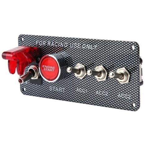 12V Interrupteur d'Allumage de Démarrage du Moteur Panneau de Commande de Course Professionnel - DIY Voiture Modification Accessoi-