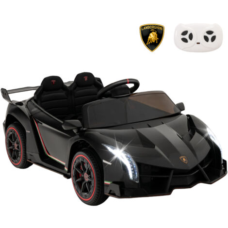 12V Lamborghini Voiture Electrique Enfants avec Télécommande 2,4G Véhicule Electrique avec Lumières LED &amp Musique Charge 30kg pour 3-8 Ans Noir CW4134 DESIGN IN