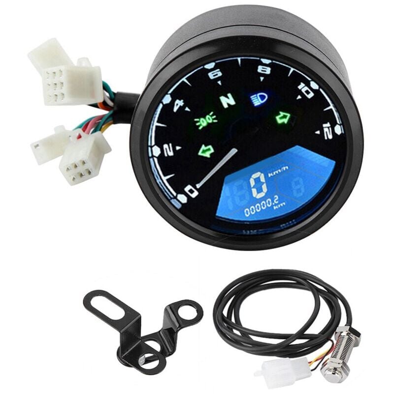 SNQ - 12V lcd Affichage Numérique Universel Moto Compteur De Vitesse Compteur De Carburant Jauge De Carburant Jauge