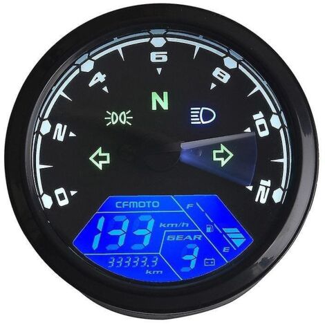 12v Lcd Affichage Numrique Universel Moto Compteur De Vitesse Compteur De Carburant Jauge De Carburant Jauge