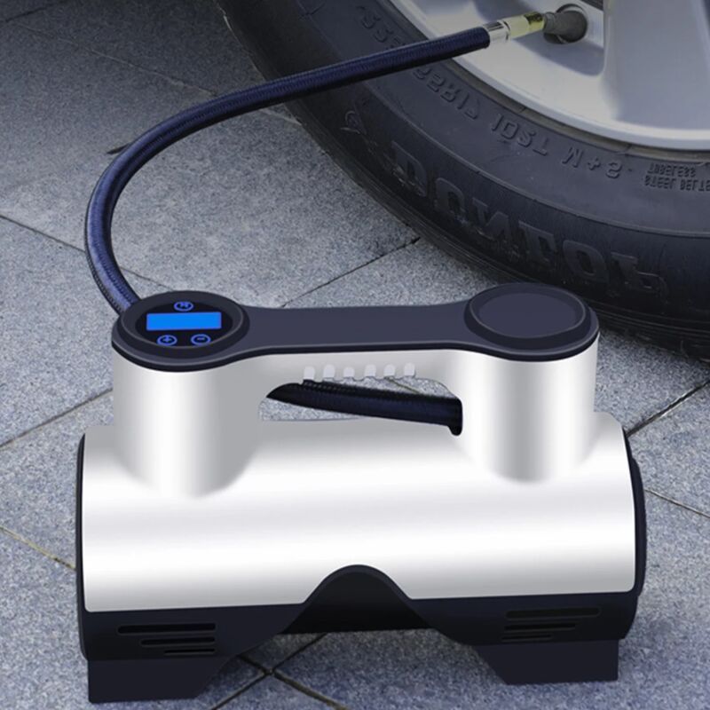 Image of Tragbare kabellose elektrische Luftpumpe - wiederaufladbar, für Auto- und Motorradreifen - 12 v