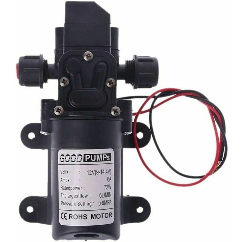 12v Motorhome Water Pump dc 12V 60W 130PI 6L/Min High Pressure Water Pump Diaphragm Priming Pump Motorhome Water Pump (Voltage : 12V)