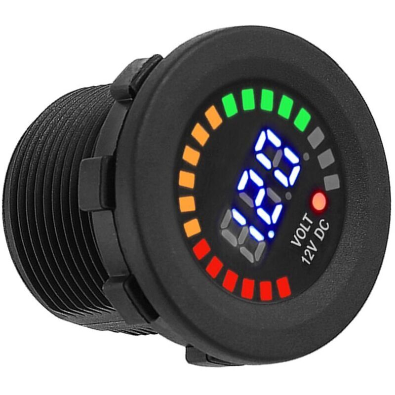 Image of 12V Motorrad Auto led Digitalanzeige Voltmeter Wasserdicht Spannung Voltmeter Messgert Schwarz Neu