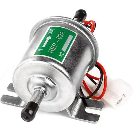 12V Pompe à essence électrique universelle Gaz sous pression Diesel en ligne basse pression Module de pompe en métal Fil de fixation de boulon en ligne pour essence et diesel HEP-02A (argent)