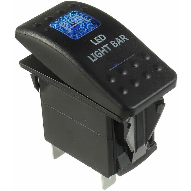 12V Rocker Switch, 5 pin Rocker Switch Blue led lamp Switch, suitable for automobile, instrument panel, lamp(Bar Light)