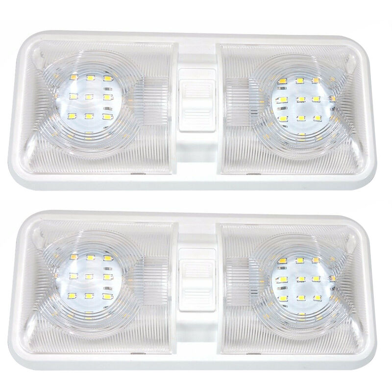 

12v RV LED luz de cupula doble para acampar remolque RV sin electricidad, 2PCS