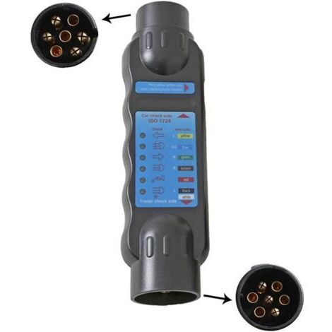 12V Testeur Prise Remorque 7 Broches Male-Testeur Prise Remorque Feux Circuit De Câblage Outils Diagnostic-Convient Remorque Camion RV Voiture