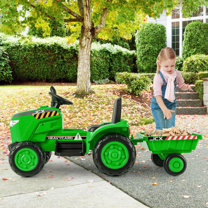 Maisonchic - 12V Tracteur Électrique Enfant avec Télécommande Voiture Électrique à 6 Pneus 2,5-3,5km/h Charge 30kg pour 3-8 Ans Vert CW9808 design in