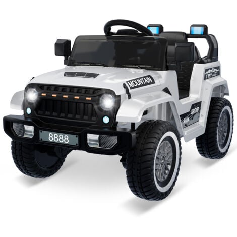 12V Voiture Electrique 2 Places Enfants avec Télécommande 2,4G, Véhicule Electrique avec Musique & Lumières LED,Charge 35kg pour Enfants de 3-8 Ans+ (blanc)