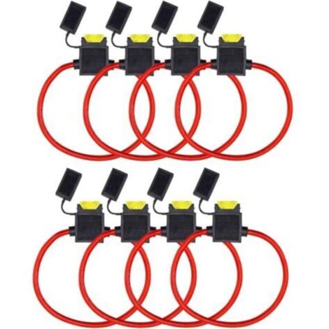 12V wasserdichter Sicherungshalter, Packung 14AWG 20A Kfz-Motor-Flachsicherung (mittlere Größe)