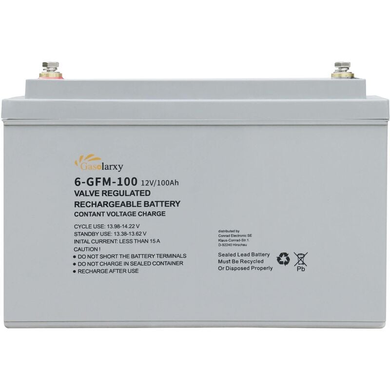 12V100AH Batterie au plomb 12 V 100 Ah plomb-gel (L x l x H) 340 x 331 x 215 mm X903472