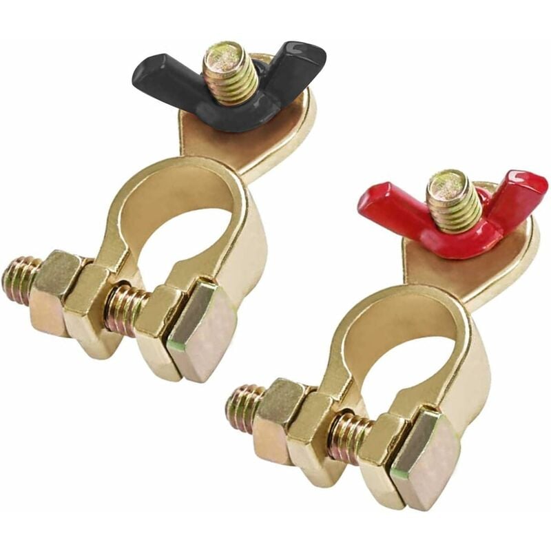 12V/24V Battery Terminal Lug Battery Terminals Battery Connectors Car Boat with Wing Nut Red and Black 2pcs