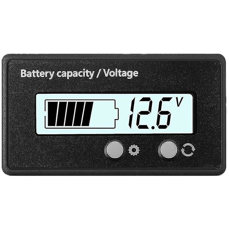 Groofoo - 12v24v36v48v60v72v Indicateur de batterie Batterie Voltmètre Lcd Compteur d'électricité Batterie électrique Voiture, 1 pièce, Blanc