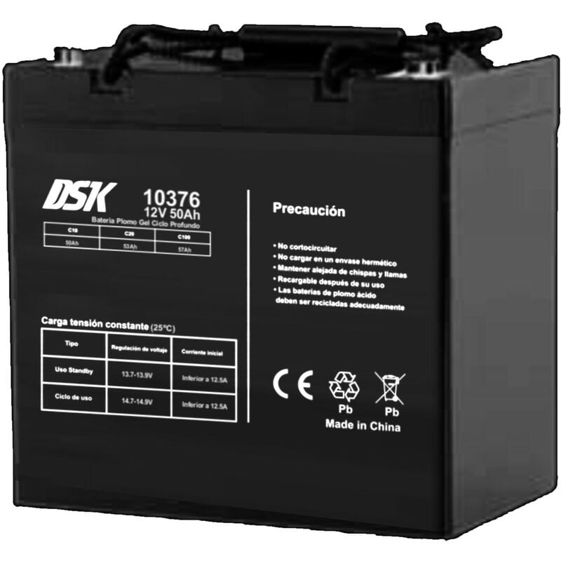 DSK - 12vdc 50ah Gel Deep Cycle Lead Acid Battery Solar 10376
