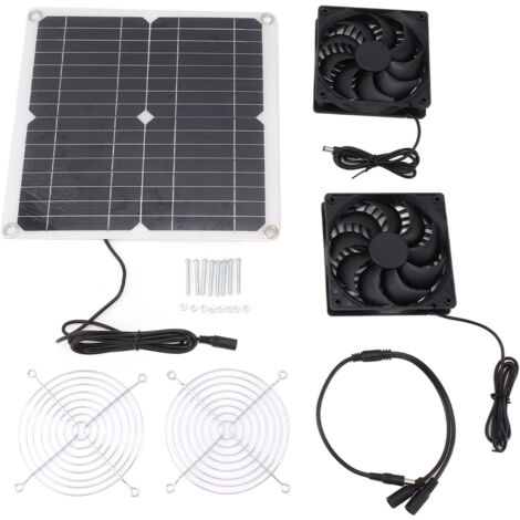 12W 12V Solar Panel Powered Fan Efficient Energy Conversion Solar Panel Dual Fan Kit