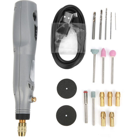 12W 15000 U/min DIY Elektrischer Schleifer USB 3,7V Mini-Gravierstift zum Holzschnitzen und Polieren