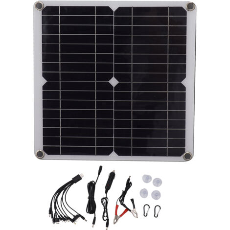 12W 18V Hocheffizientes monokristallines Solarpanel mit USB-C-Ausgang für Auto, Boot, Camping und Outdoor-Aktivitäten
